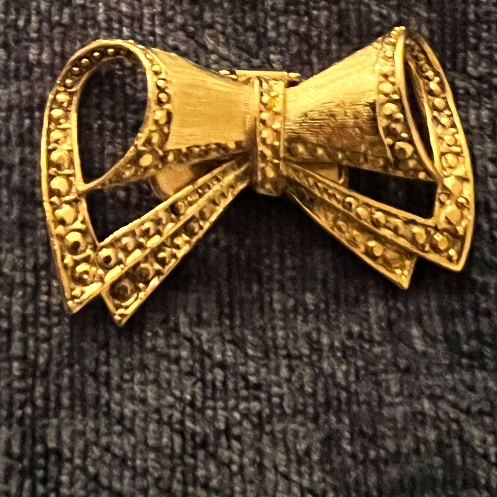 Vintage MUSI Bow Shoe Clips Goldtone - Picture 4 of 8